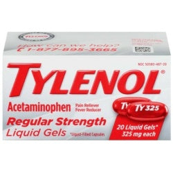 Tylenol Liquid Gels Reg Strength 20ct