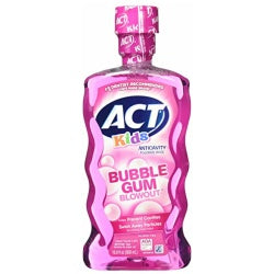 Act, Kids, Anticavity Fluoride Rinse, Alcohol Free, Bubble Gum Blowout, 16.9 Fl Oz (500 Ml)