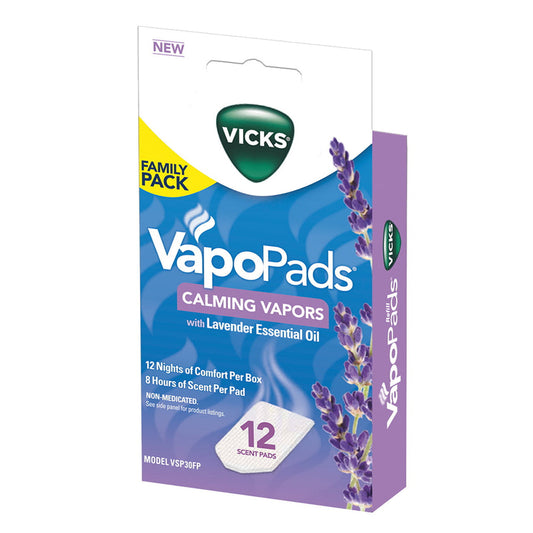 Vicks Calming Menthol and Lavender Pads Cough Suppressant, 12 Ea