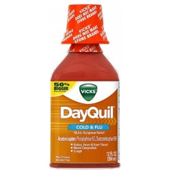 Vicks DayQuil, Liquid Cough, Cold & Flu Relief, 12 oz