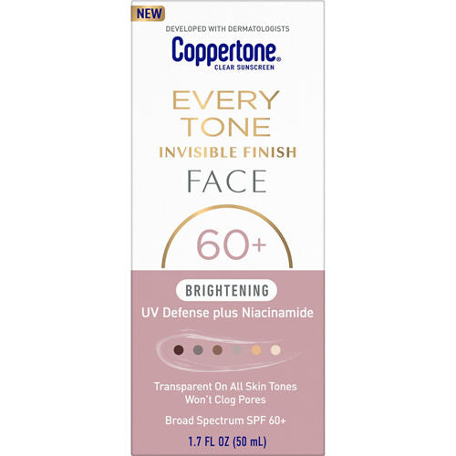Coppertone Every Tone Face Brighten SPF 60+ 1.7 oz.