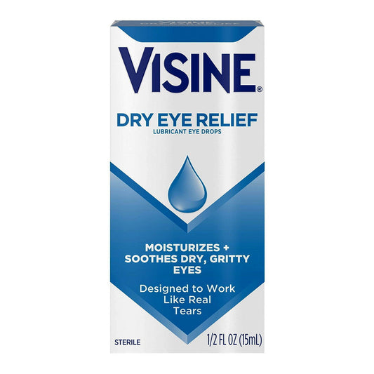 Visine Dry Eye Relief Lubricating Eye Drops, 0.5 Oz