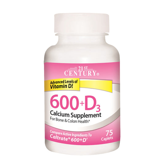 21ST CENTURY CALCIUM 600 + Vitamin D 75 CAPLET