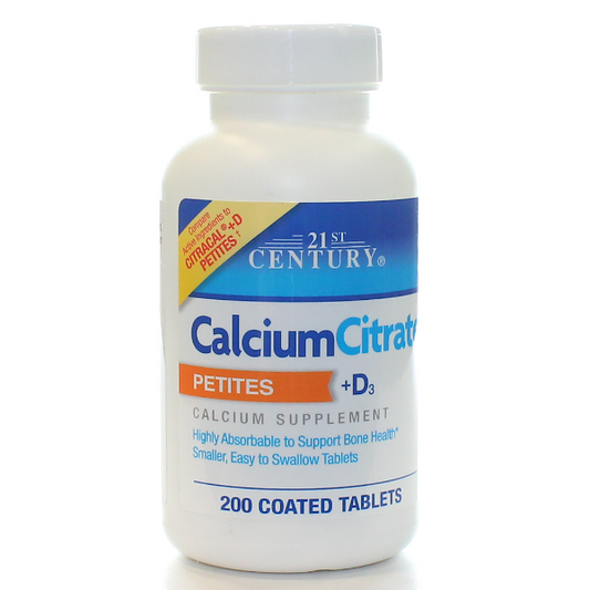 21ST CENTURY CALCIUM CITRATE + VITD PETITES 200 TABLET