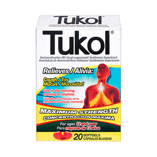 Tukol Cough And Mucus, Maximum Strength Softgels, 20 Ea