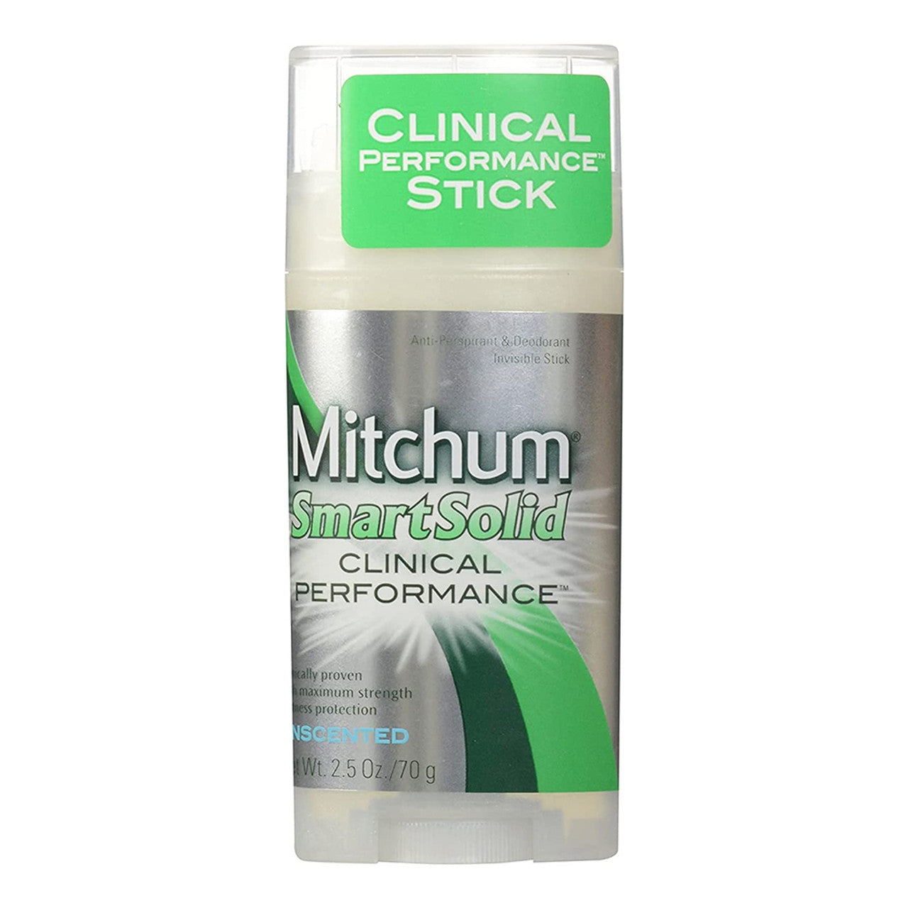 Mitchum Smart Solid Anti Perspirant And Deodorant Stick, Unscented,2.5 Oz