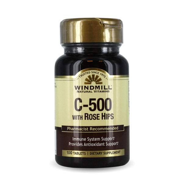 VIT C-500MG W/ROSE HIPS 100