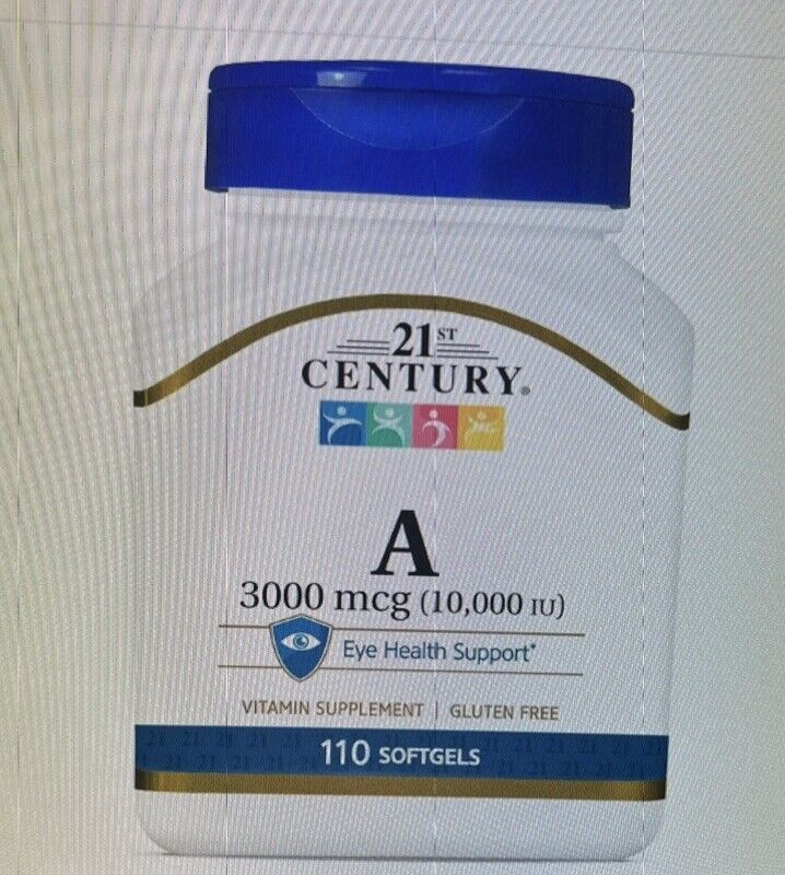 3 Pack 21st Century Health Care Vitamin A 10,000 IU Softgels 110 Ct