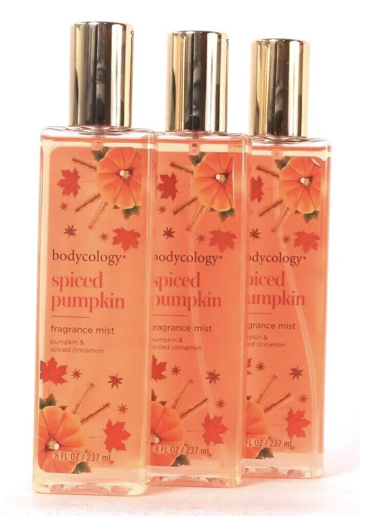 3 Bottles Bodycology 8 Oz Spiced Pumpkin & Cinnamon Feel Cozy Fragrance Mist
