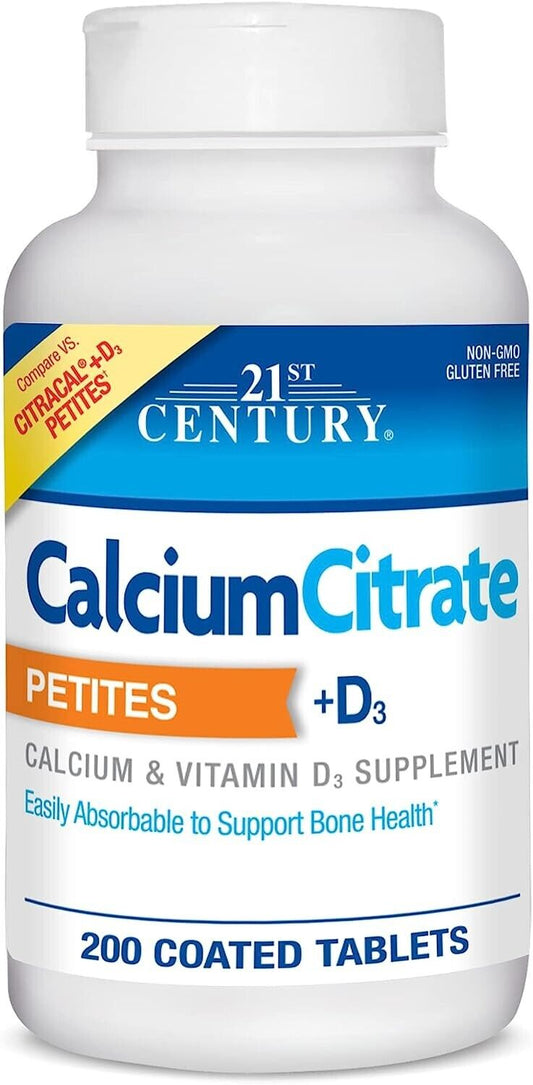 21st Century Calcium Citrate + D3 Petites Coated Tablets 120 Ct