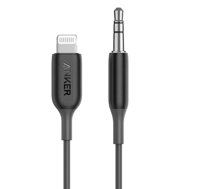 Anker Dongle Lightning 3.5mm to Lightning 3' Cable - Black