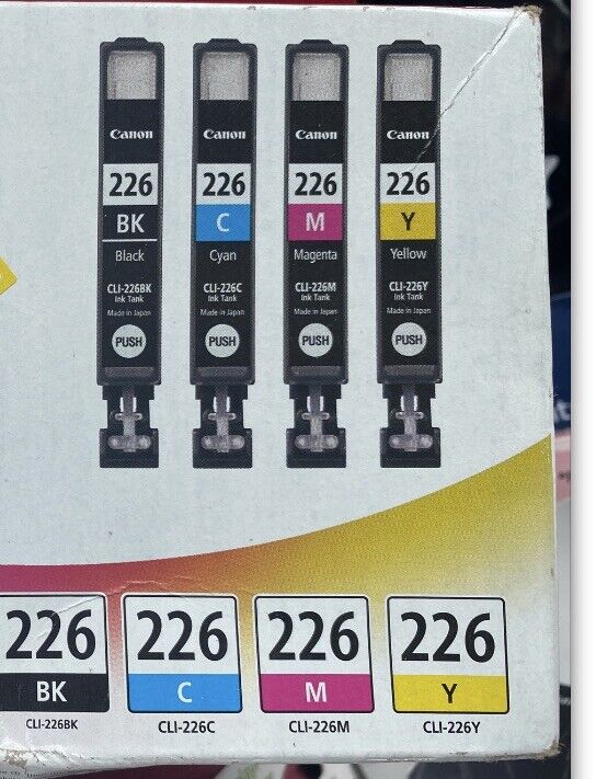 NEW SEALED GENUINE CANON 226 BLACK & TRI COLOR INK CARTRIDGE COMBO SET LOT M C Y