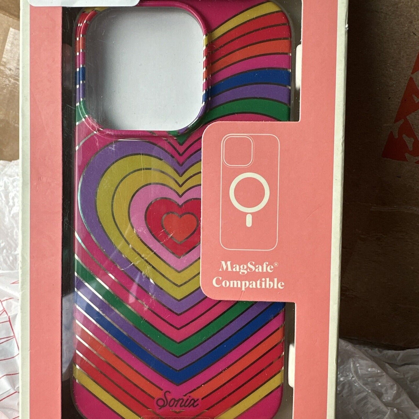 Sonix Apple iPhone 14 6.1 Pro  Case with MagSafe Drop Tested - Rainbow Hearts
