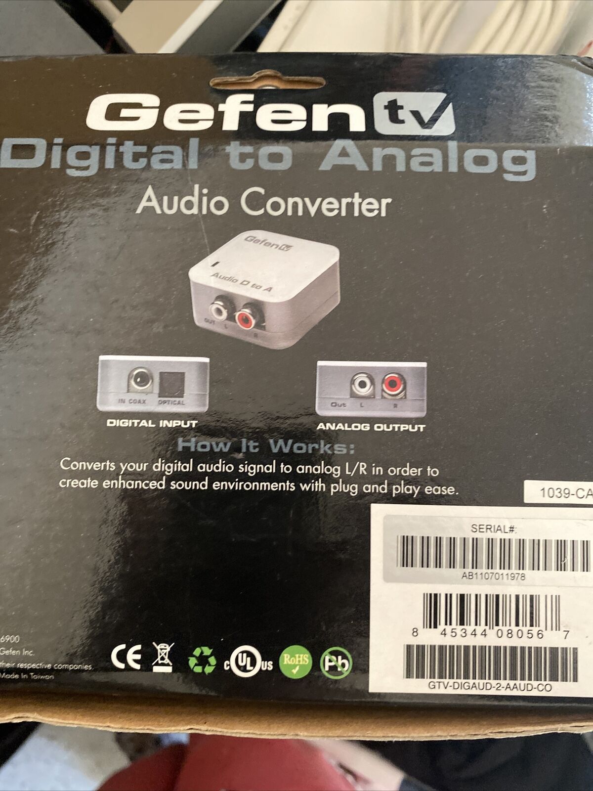 Gefen GTV-DIGAUD-2AAUD GTV-DIGAUD-2-AAUD Digital to Analog Audio Adapter