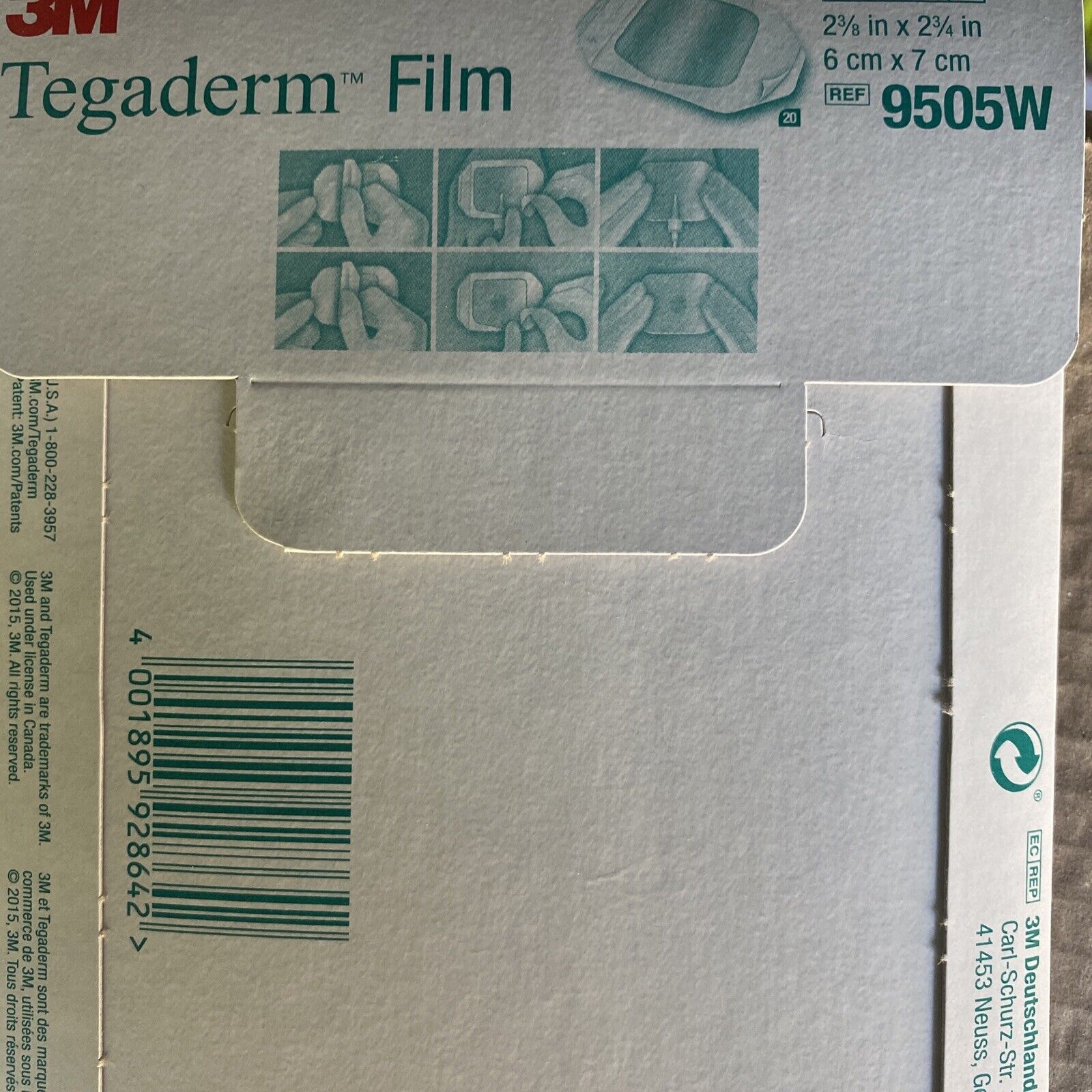 3x (60) 3M Tegaderm Transparent Film Dressing Rectangle 2-3/8 x 2-3/4" Sterile