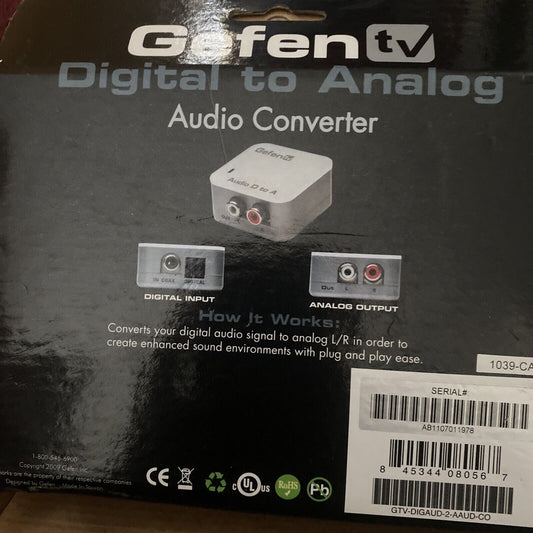 Gefen GTV-DIGAUD-2-AAUD Stereo Digital-to-Analog Audio Converter