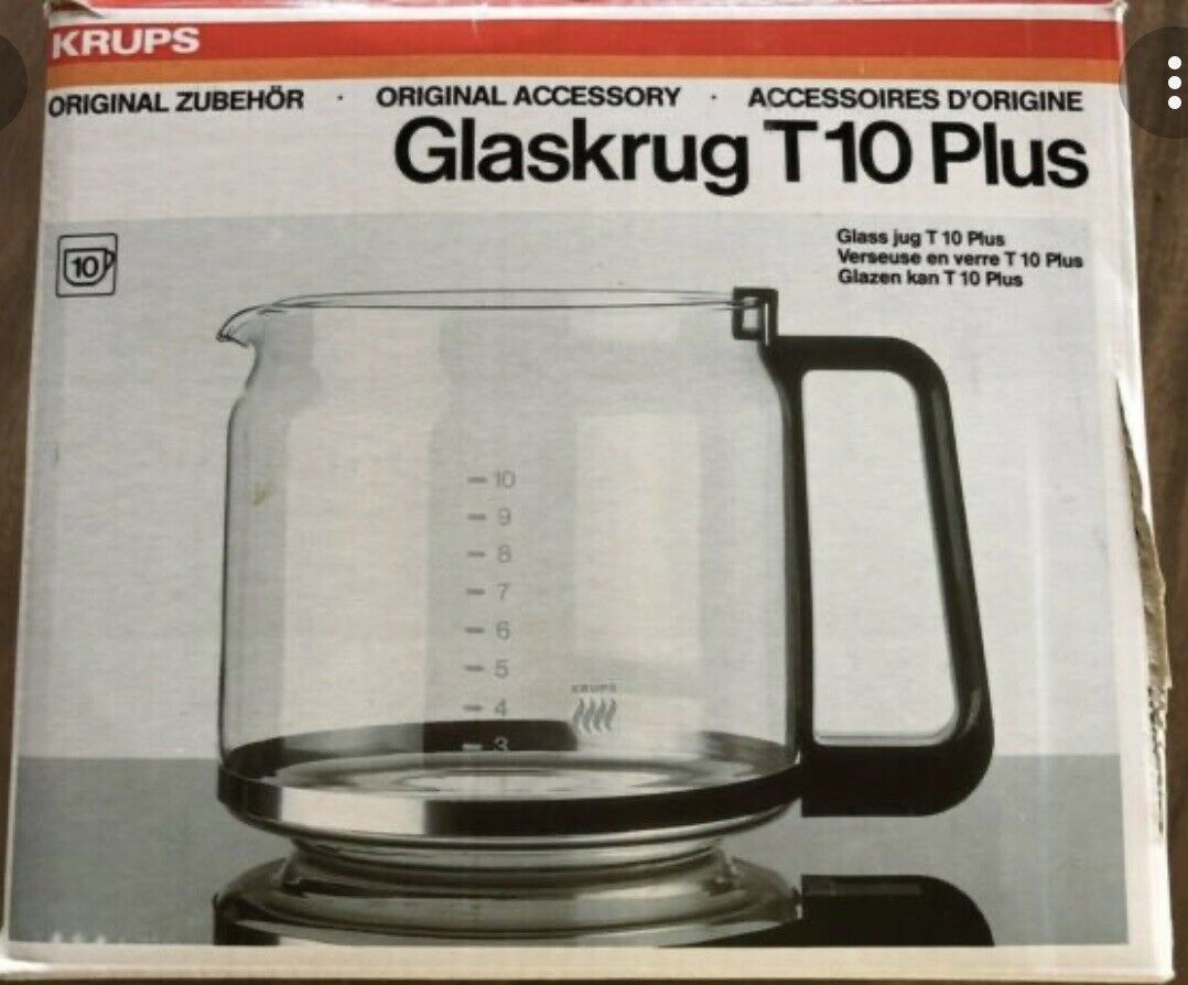 Krups Original Glaskrug T10 Glass Carafe - Brand New - No. 012-33-00 - W Germany