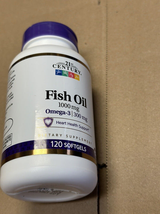 21st Century Fish Oil 1000mg Omega 3 300mg Heart Health Support Softgels 112ct