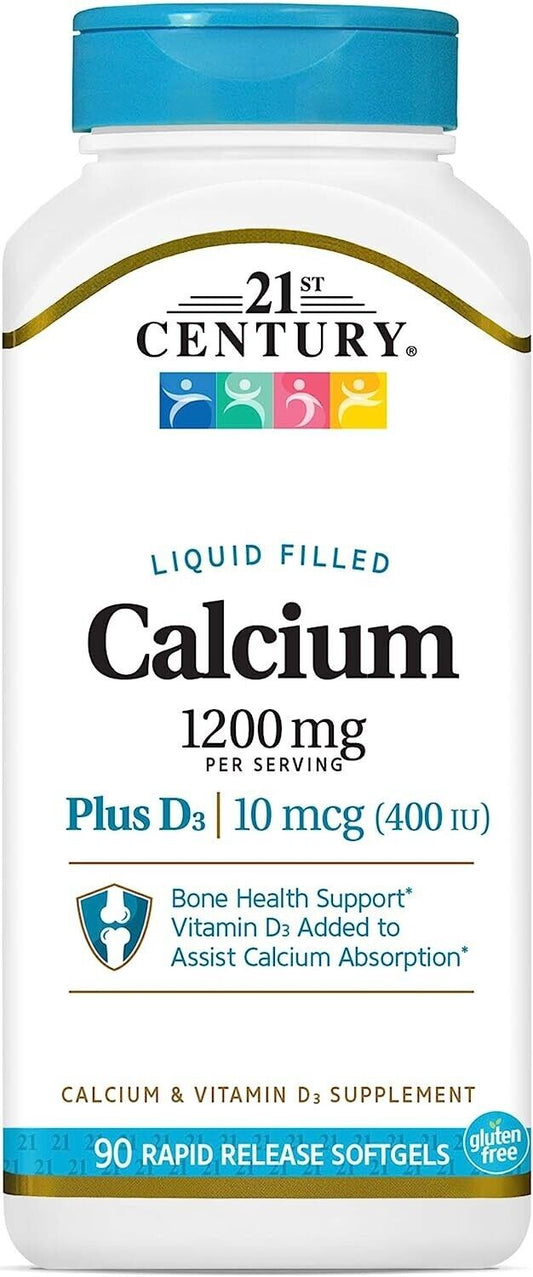 21st Century Calcium Plus D3 Liquid Filled, 1120 mg, 90 Count 2 pack -exp 9/1225