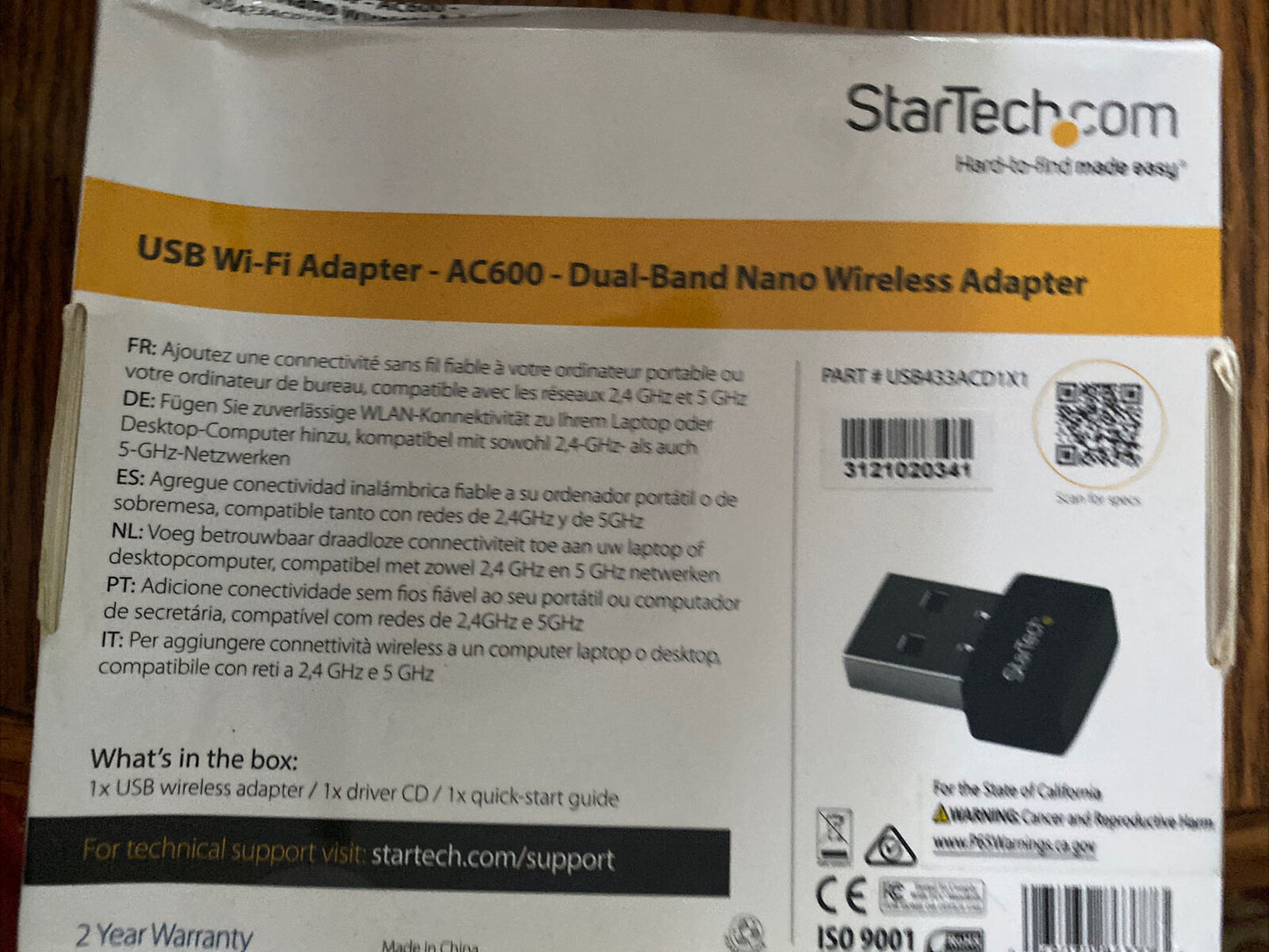 StarTech USB Wi-Fi Adapter - AC600 - Dual-Band Nano Wireless Adapter