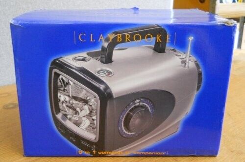 CLAYBROOKE 5 in 1 Compact TV Companion In Box Vintage 5” TV Compass AM/FM - NEW
