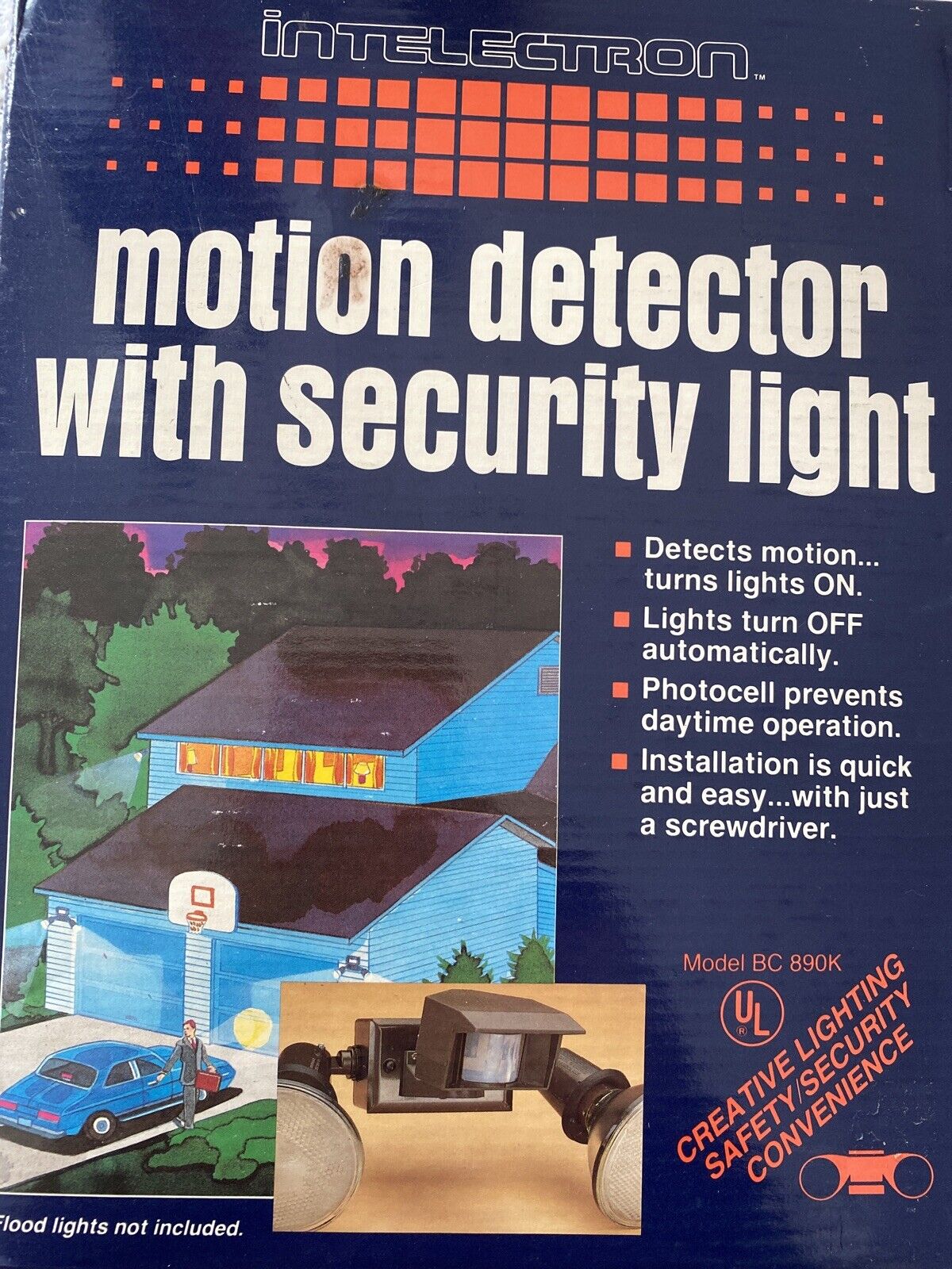 NEW Intelectron Motion Detector With Security Light Model BC 890K