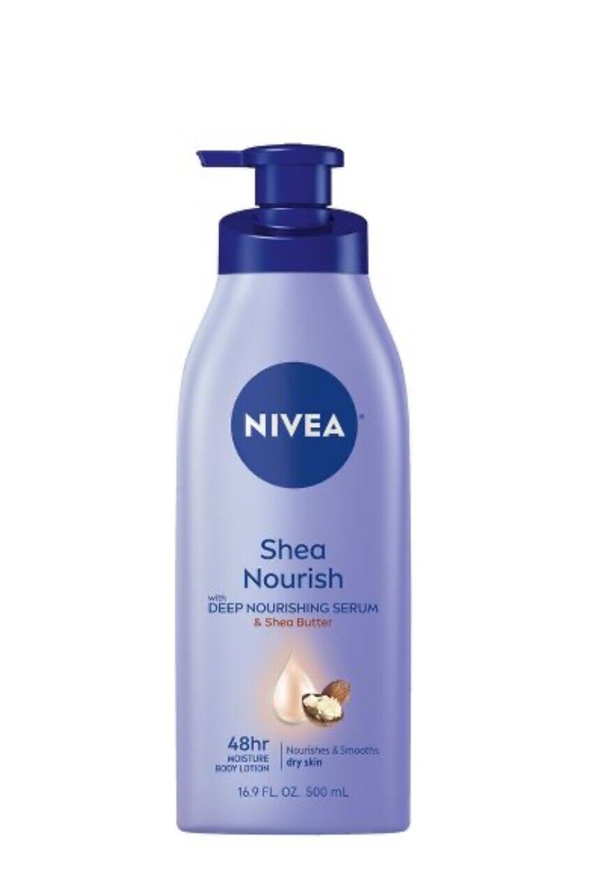 3 Bottles Nivea 6.8 Oz Shea Butter Daily Moisture Dry Skin Body Lotion