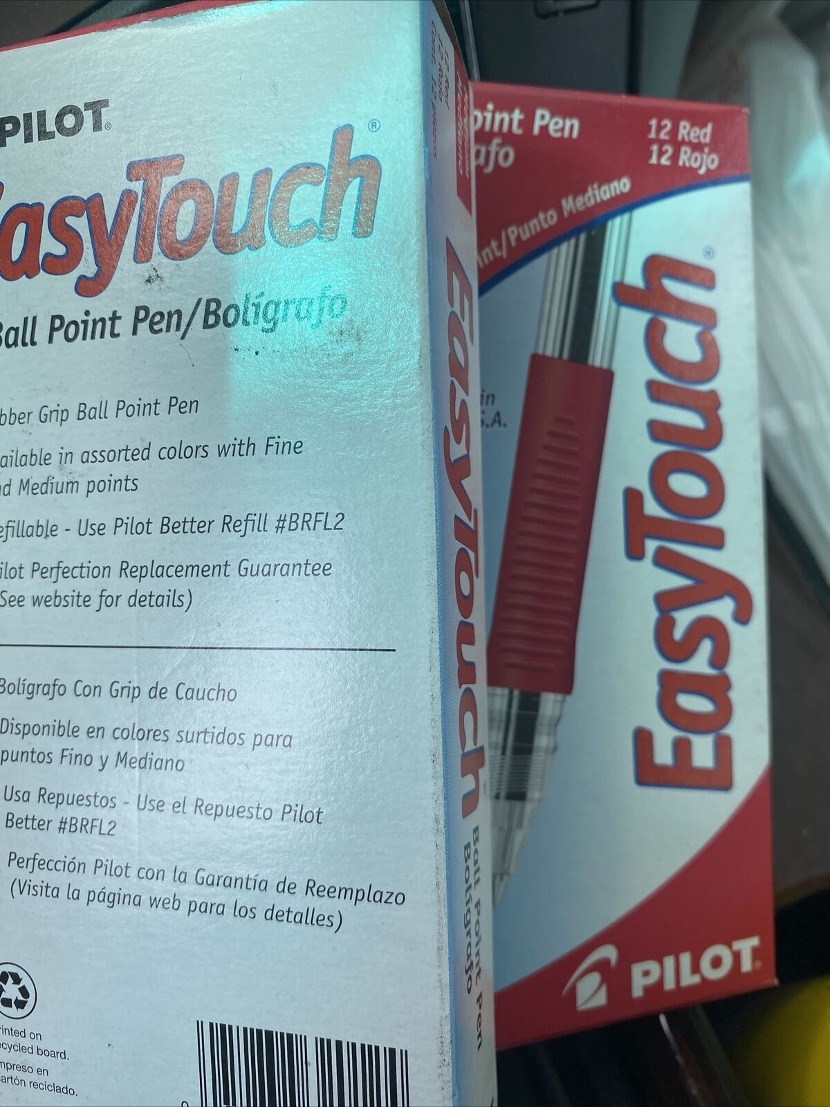 Pilot "EasyTouch" Rubber Grip Ball Point Pens 12ct. RED INK Medium Point 31212