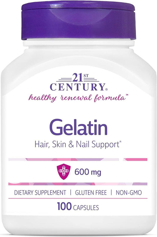 21st Century Gelatin 600 mg (Hair, Skin, & Nail Support) - 100 capsules