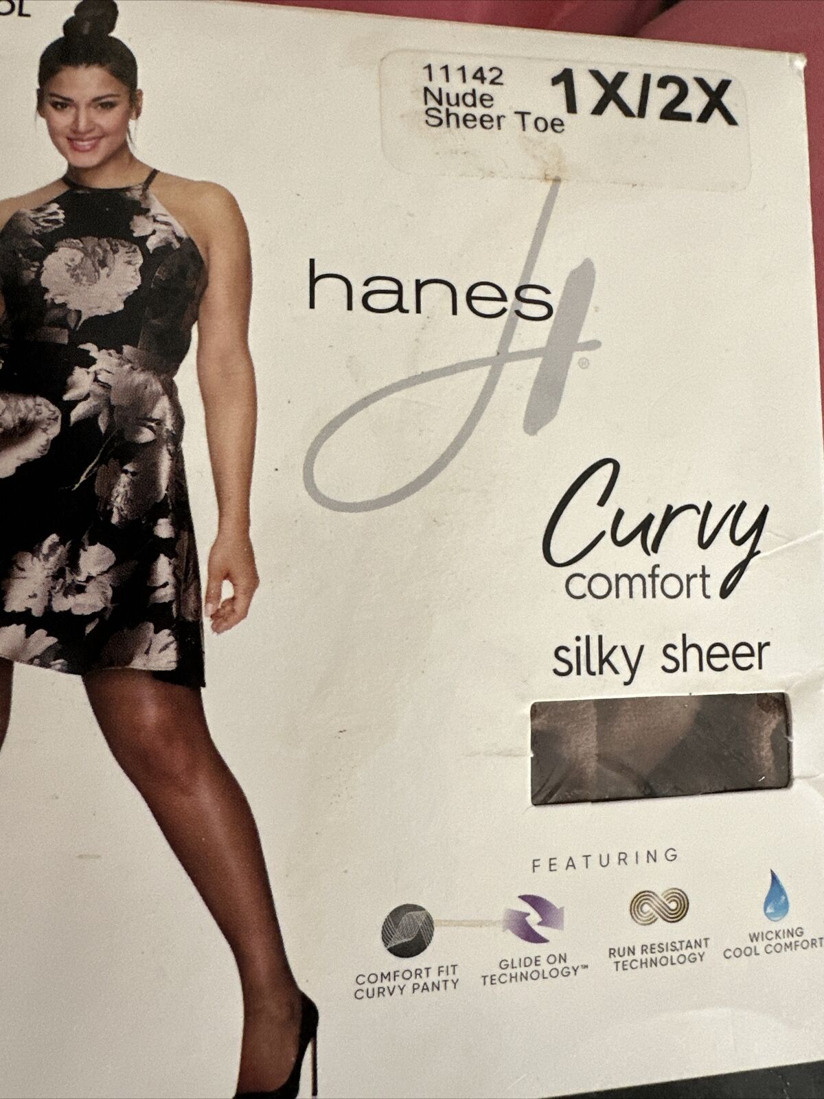 Hanes Plus 1X/2X Curvy Comfort Silky Sheer Nude