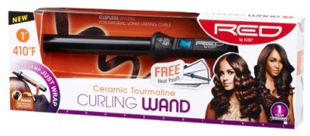 Kiss Red Flat Iron 1.25 Inch Ceramic Tourmaline