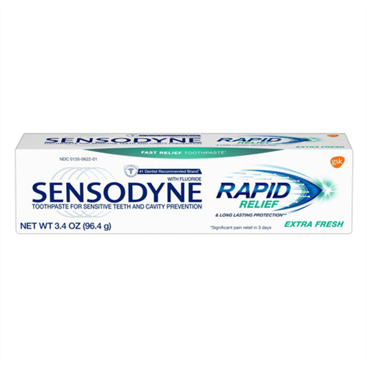 Sensodyne Rapid Relief SensitiVitamins y Toothpaste for Sensitive Teeth Extra Fresh, 3.4 Oz