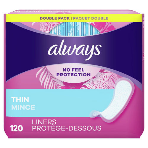 Always Thin Dailies Unscented Wrapped Liners
