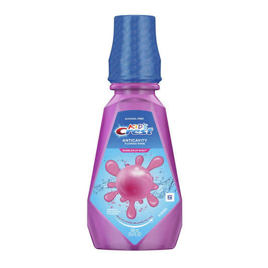 Crest Kids AnticaVitamins y Fluoride Rinse, Bubblegum Rush, 16.9 Oz