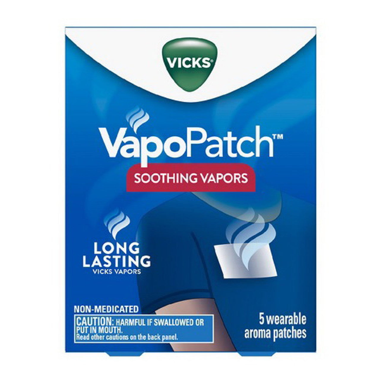 Vicks Vapopatch with Long Lasting Soothing Vapors for Adults, 5 Ea