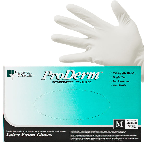 GLOVE EXAM LATEX P/F MEDIUM 100
