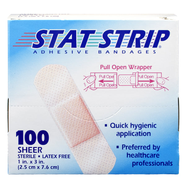 BANDAGE SHEER 1"X3" STAT STRIP 100