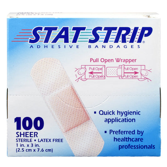 BANDAGE SHEER 1"X3" STAT STRIP 100