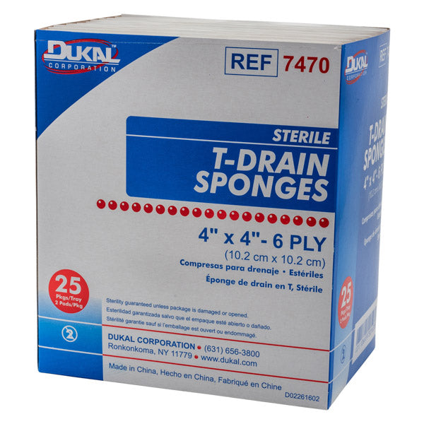 GAUZE DRAIN SPONGE 4X4" 6PLY 50