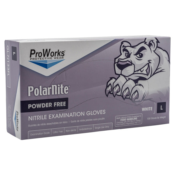 GLOVE EXAM NITRILE WHITE LARGE 100