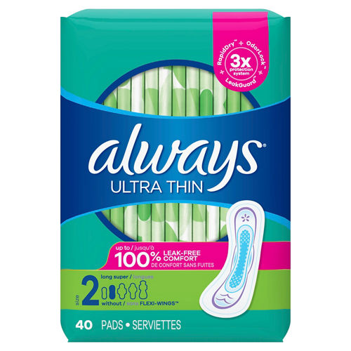 Always Ultra Thin Size 3 Extra Long Super Pads 28 Ct.