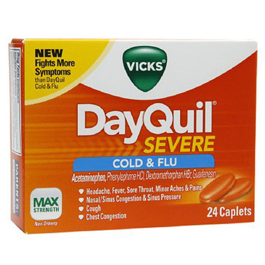 Vicks Dayquil Severe Cold And Flu Relief Caplets - 24 Ea