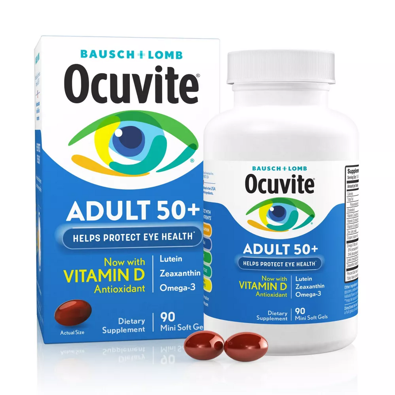 OcuVitamins e Adult 50 Plus Eye Vitamins amin/Mineral Supplement Softgels, 90 Ea