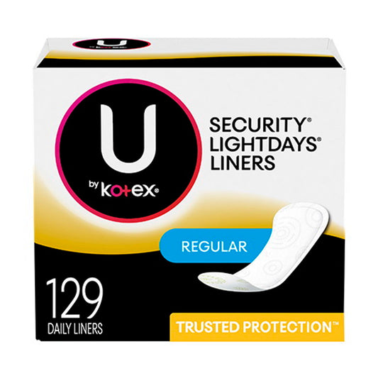 U by Kotex Lightdays Panty Liners, Regular, Unscented, 129 Ea, 4 pack