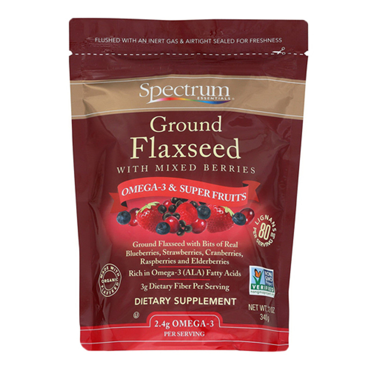 Spectrum Essentials Ground Flaxseed With Mixed Berries 12 Oz