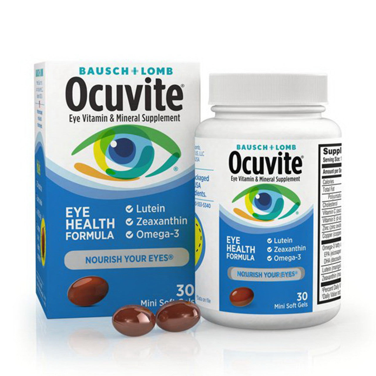 OcuVitamins e Eye Vitamins amin And Mineral Supplement Softgels 30 ea