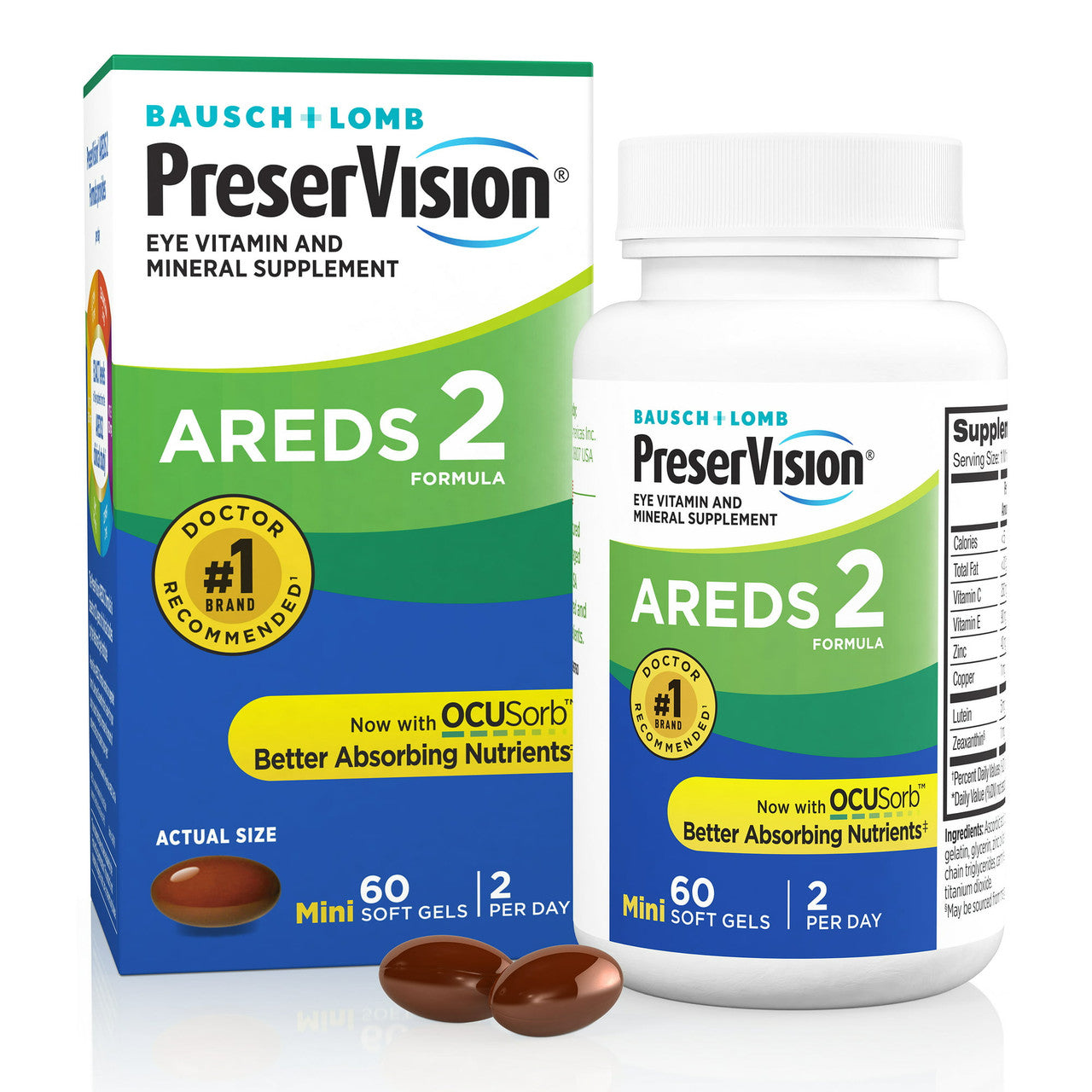 PreserVision Areds 2 Eye Vitamins amin and Mineral Supplement Softgels, 60 Ea