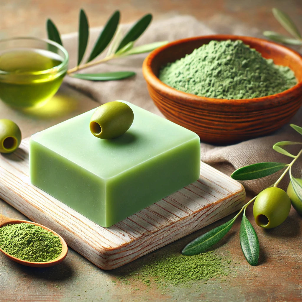 green clay olive oil bar soap