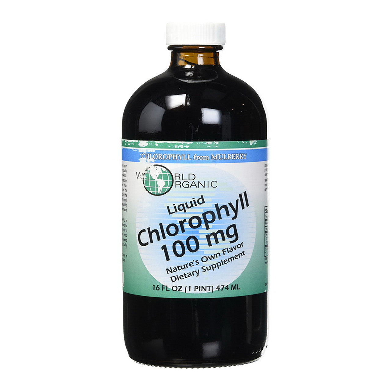 World Organics Liquid Chlorophyll Supplement, 100 mg, 16 Oz