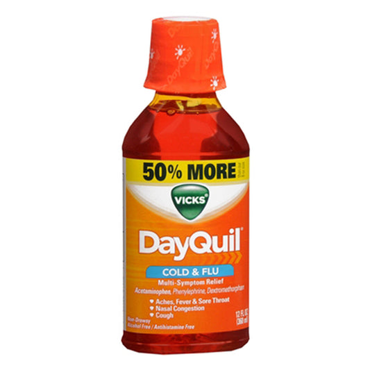 Vicks Dayquil Cold And Flu Multi-Symptom Relief Liquid - 12 Oz